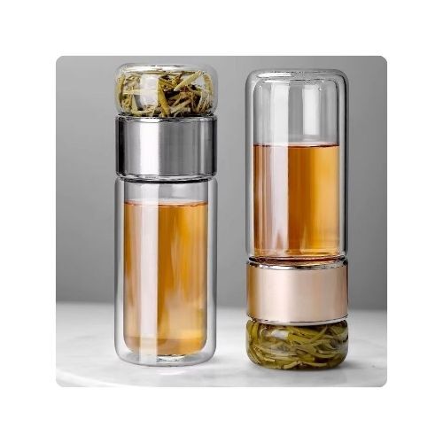 GR3477 زجاجة ماء للشاي سعة 500 مل مصنوعة من زجاج عالي الجودة مزودة بمصفاة شاي