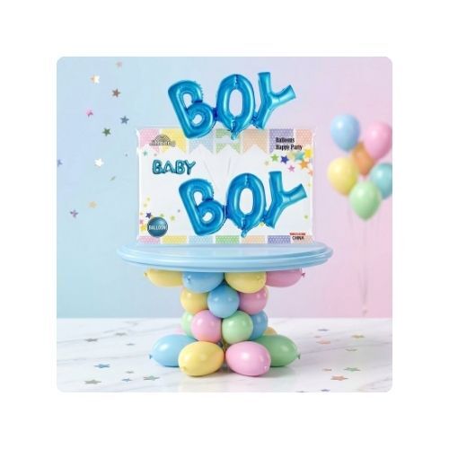 GR3518 بالون ازرق فاتح لتزيين ولوازم استقبال المولود الجديد