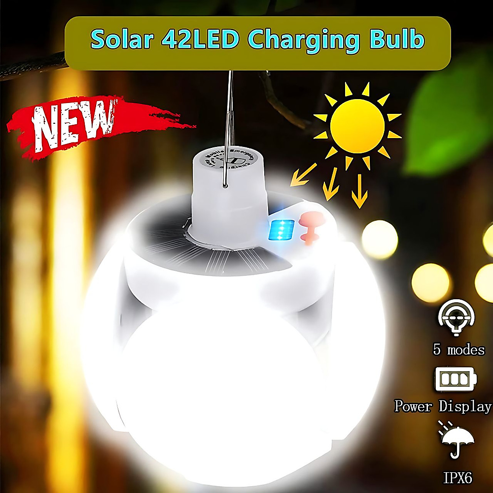 GR3443 مصباح قابل للشحن بالطاقة الشمسية وUSB مع ريموت وعلاقة