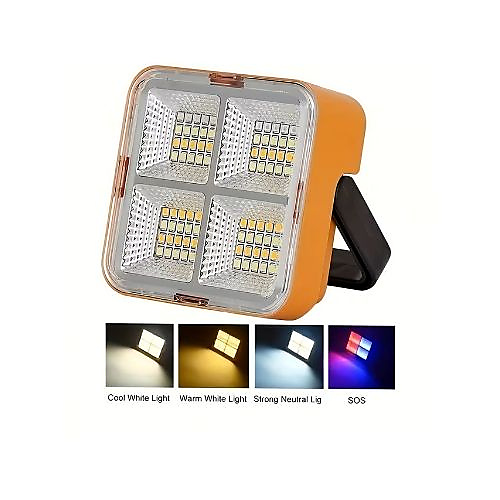 GR3445 كشاف LED محمول  بالطاقة الشمسية وبطارية احتياطية - حجم صغير