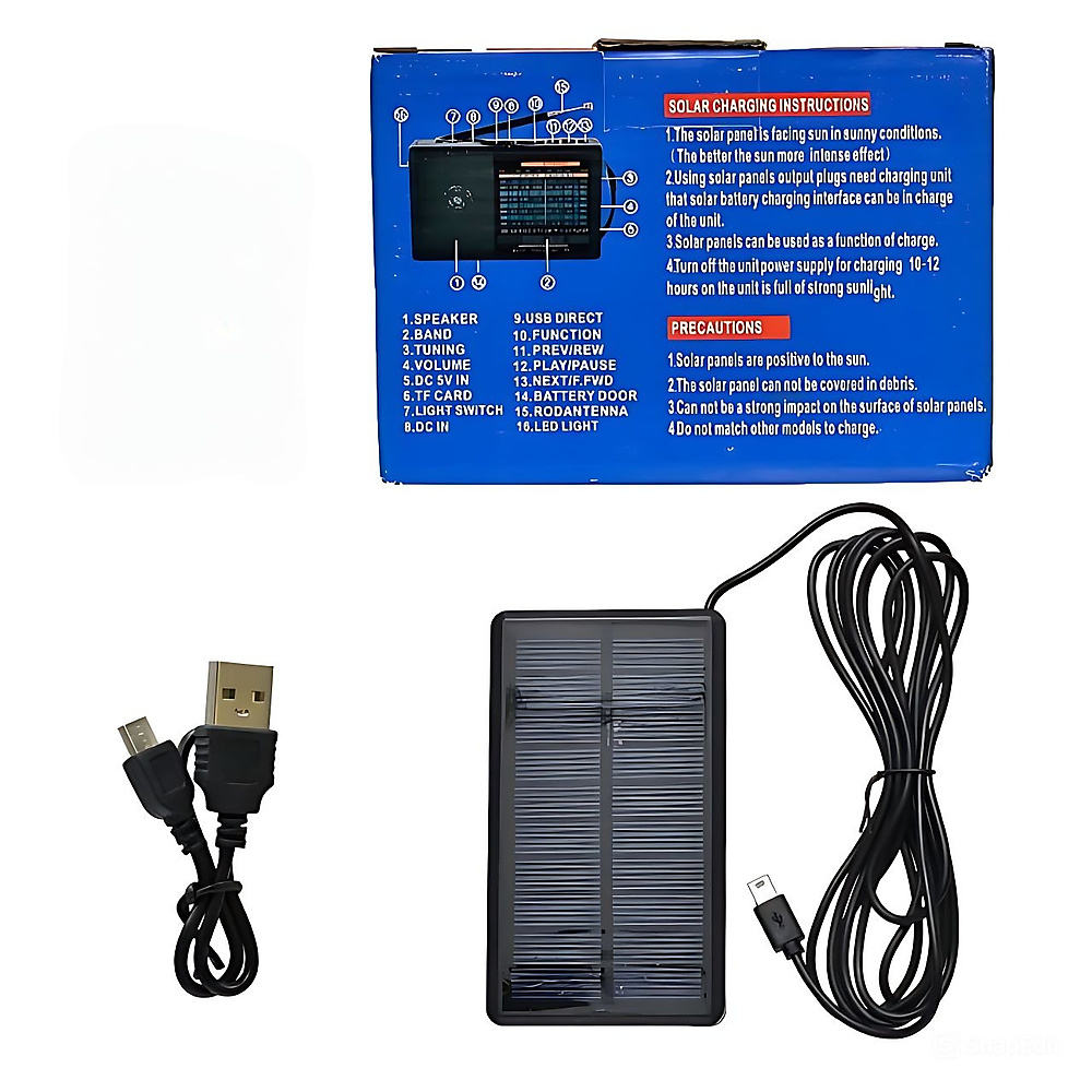 GR3440 راديو متعدد الموجات بالطاقة الشمسية مع كشاف