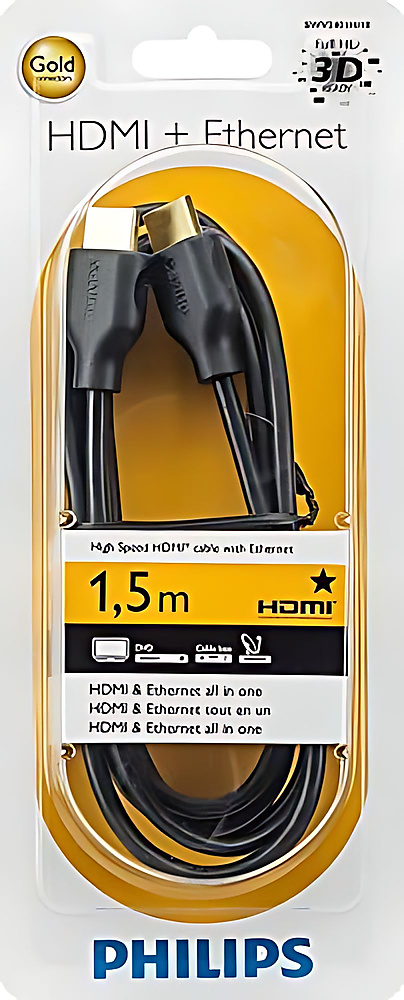 GR3159 كابل HDMI أسود من فيليبس SWV2401H/10 بطول 1.5 متر