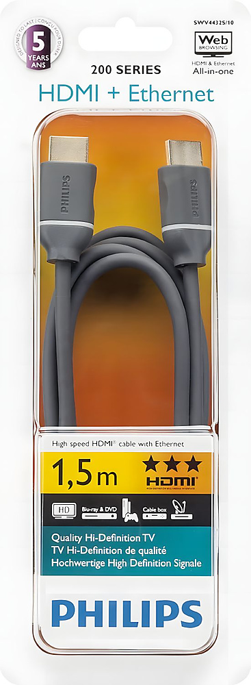 GR3269 كابل HDMI متوافق مع تقنية 3D من Philips SWV4432S/10 بطول 1.5 متر