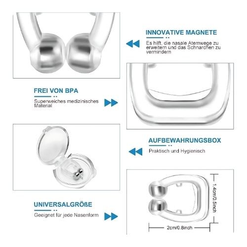 GR449 مشبك أنف سيليكون مغناطيسي صغير مزود بفتحات تهوية 4 قطعة