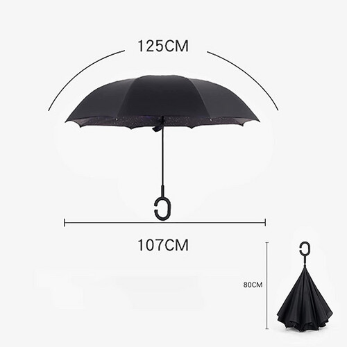 GR500 مظلّة بطبقتين بتصميم مقلوب وهيكل مقوّى لمقاومة الرياح- شكل صحف جرائد