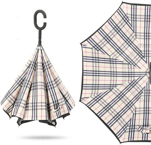 GR501 مظلّة بطبقتين بتصميم مقلوب وهيكل مقوّى لمقاومة الرياح- شكل بربري