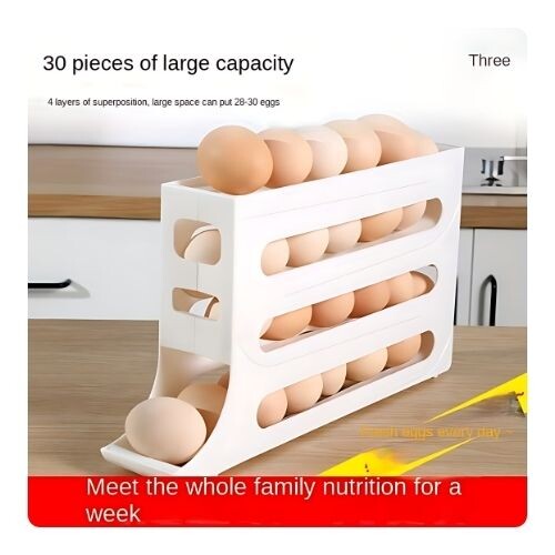 GR594 رف تنظيم البيض ذو التمرير التلقائي 4 طبقات