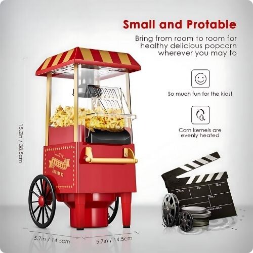 GR3195 آلة صنع الفشار بالهواء الساخن 1100 واط مع كوب