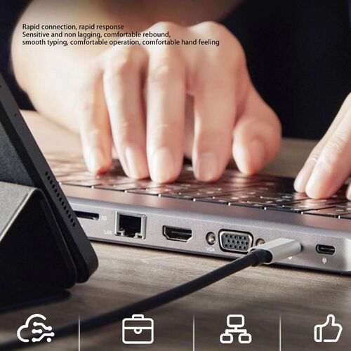 GR422  لوحة مفاتيح 11-في-1 منفذ USB-C ويدعم عرض لشاشتين منAr/En - Feeltek