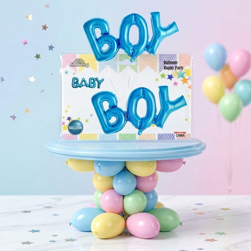 GR3518 بالون ازرق فاتح لتزيين ولوازم استقبال المولود الجديد