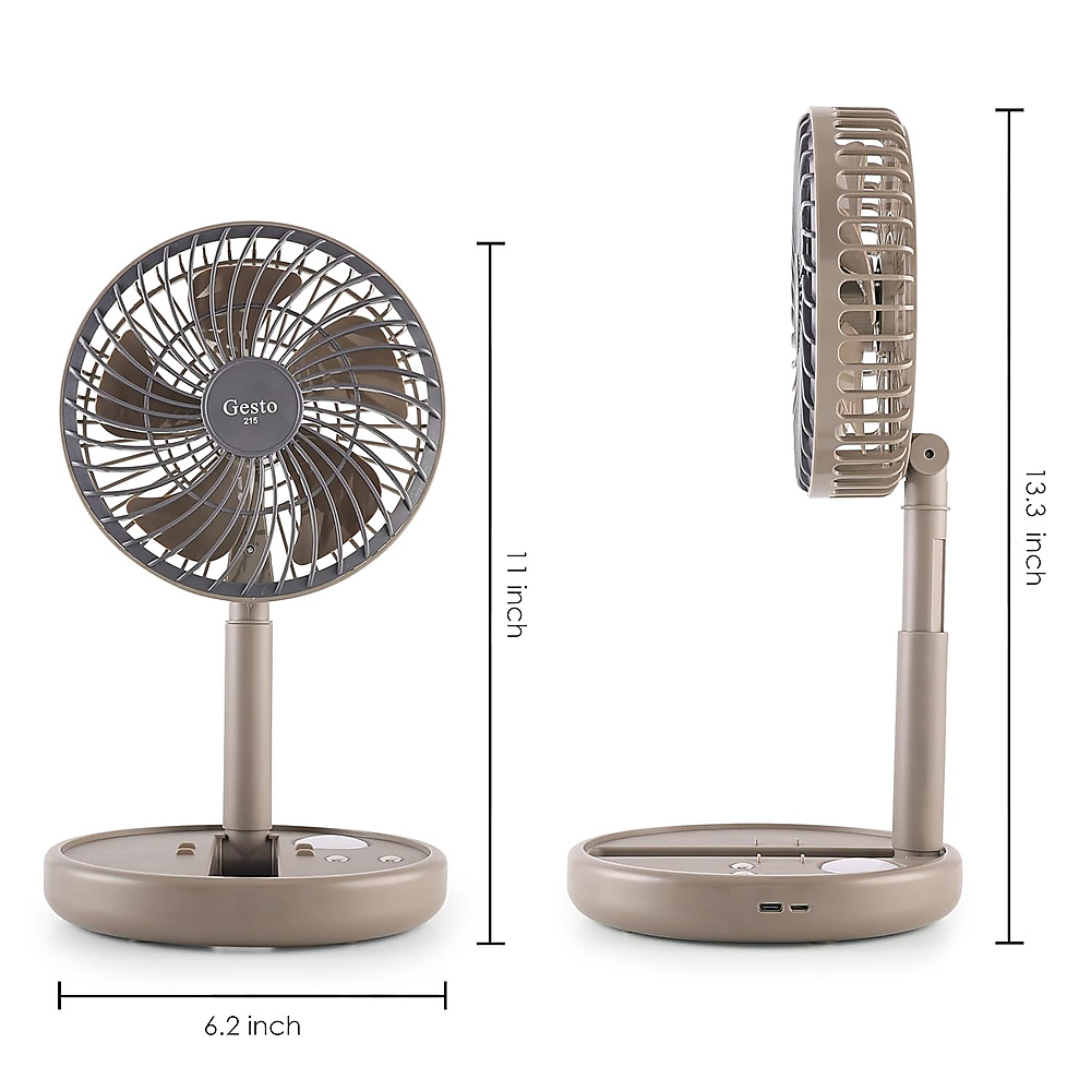 GR3441 مروحة ميني محمولة قابلة للشحن مع إضاءة LED