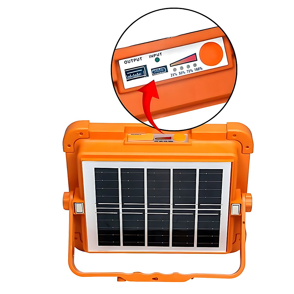 GR3431 كشاف LED محمول 600 واط بالطاقة الشمسية وبطارية احتياطية