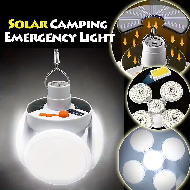 GR3443 مصباح قابل للشحن بالطاقة الشمسية وUSB مع ريموت وعلاقة