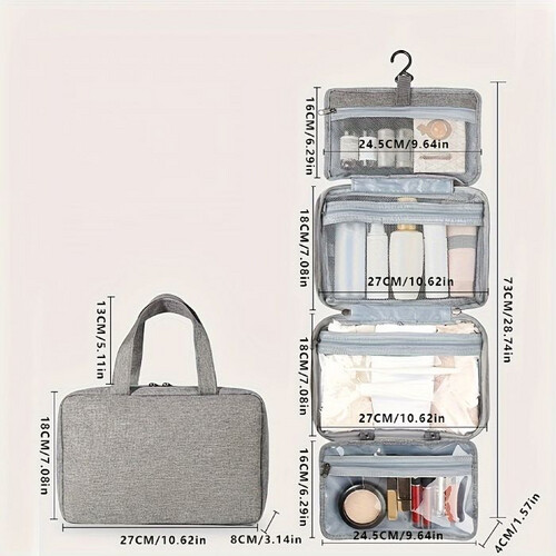 GR405 حقيبة سفر معلقة لتنظيم أدوات الزينة والمكياج، محمولة ومقاومة للماء