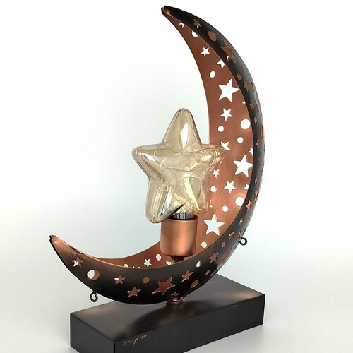 PT301  فانوس معدنى على شكل هلال مع إضاءة LED