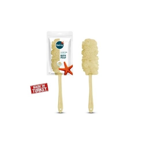 ليفة حمام مع مقبض للمسك - اصفر | لجميع أنواع البشرة كثيفة الرغوة - PT102