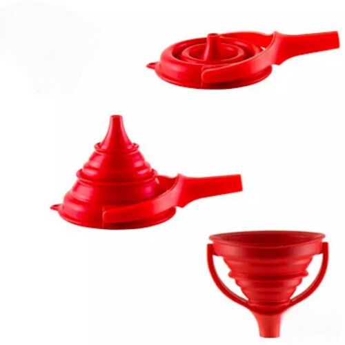 GR3144 قمع سيليكون قابل للتمدد و الطي  اللون احمر