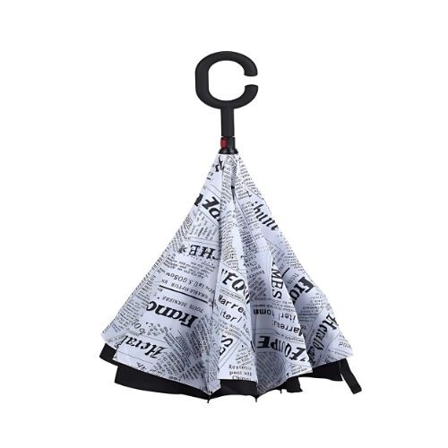 GR500 مظلّة بطبقتين بتصميم مقلوب وهيكل مقوّى لمقاومة الرياح- شكل صحف جرائد