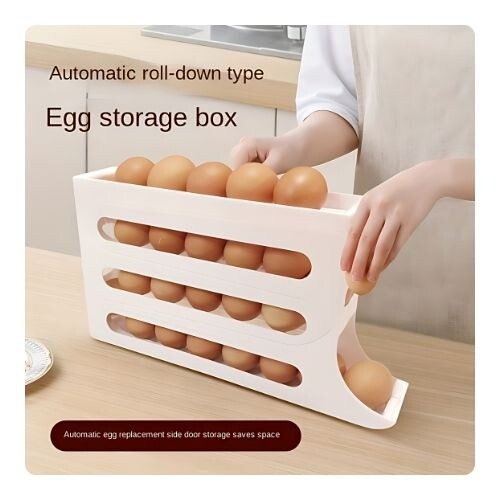 GR594 رف تنظيم البيض ذو التمرير التلقائي 4 طبقات