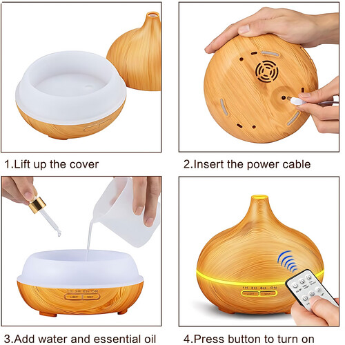 GR3176 موزع روائح الزيوت العطرية يعمل بالتحكم عن بعد بسعة 550 مل