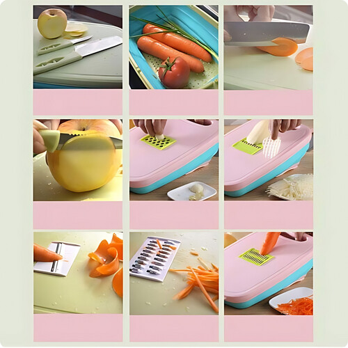 GR3178 لوح تقطيع الخضار (دف) متعدد الاستخدامات