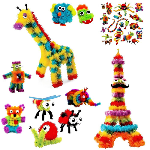 GR3185 مجموعة ضخمة من كرات الشوك مع 10 ملحقات لصنع الحشرات (100 قطعة)