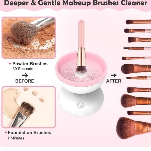 GR3246 منظف ​​فرش المكياج الفائق السرعة ومجفف الفرشاة الكهربائية التلقائي لتنظيف الفرشاة