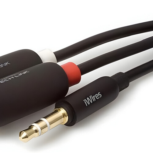 GR3192 كابل Techlink - iwires من 3.5 مم إلى 2 × فونو - 3.0 متر - أسود