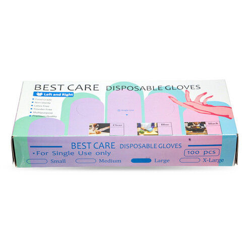 GR3459 قفازات فينيل للاستعمال مرة واحدة خالية من المسحوق مقاس كبير