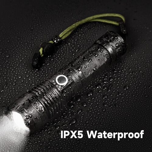 GR3428 كشاف يدوي قوي P90 قابل للشحن ويعمل بالبطارية العادية AAA