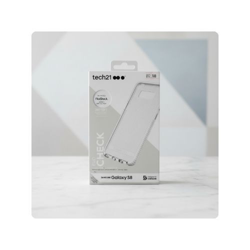 GR3506 غطاء حماية شفاف أبيض من Tech21 مصنوع من مادة TPU لهاتف سامسونج جالاكسي S8