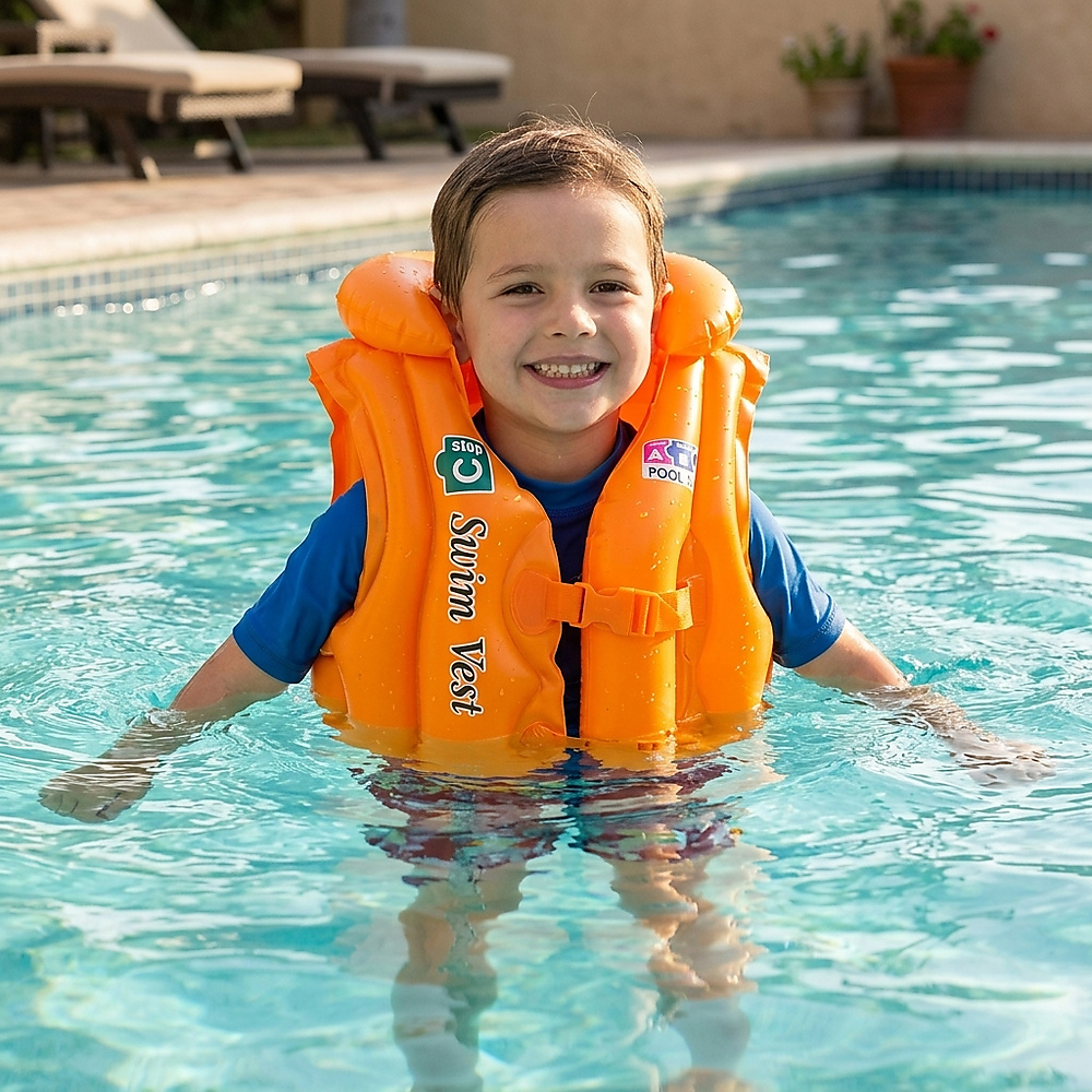 GR3109 جاكيت طفاحية (Life Jacket) للأطفال  اللون برتقالى