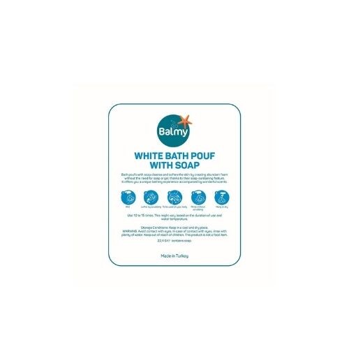 ليف حمام مع صابون برائحة صابون ابيض | كثيف الرغوة لا حاجة للصابون أو الجل - PT106