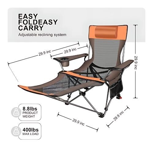 GR516 كرسي استرخاء قابل للطي مع قاعدة أكواب