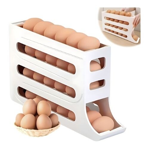 GR594 رف تنظيم البيض ذو التمرير التلقائي 4 طبقات