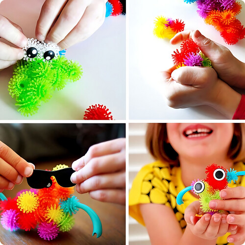 GR3185 مجموعة ضخمة من كرات الشوك مع 10 ملحقات لصنع الحشرات (100 قطعة)