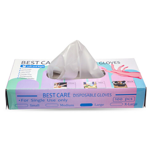 GR3459 قفازات فينيل للاستعمال مرة واحدة خالية من المسحوق مقاس كبير