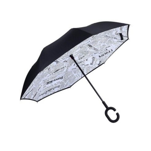 GR500 مظلّة بطبقتين بتصميم مقلوب وهيكل مقوّى لمقاومة الرياح- شكل صحف جرائد