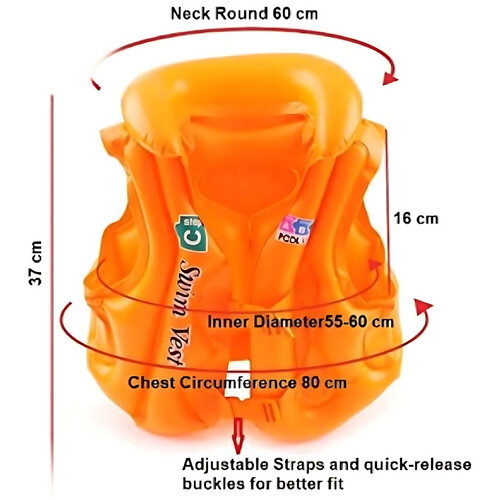 GR3109 جاكيت طفاحية (Life Jacket) للأطفال  اللون برتقالى