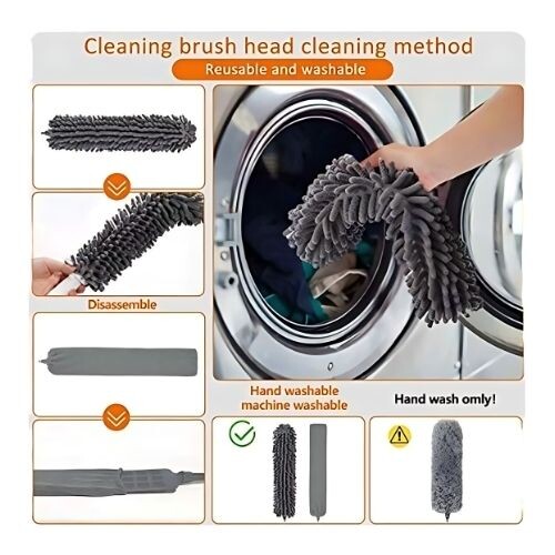 GR581 طقم منفضة ريش من الألياف الدقيقة قابلة للتمديد والانحناء 4 قطع