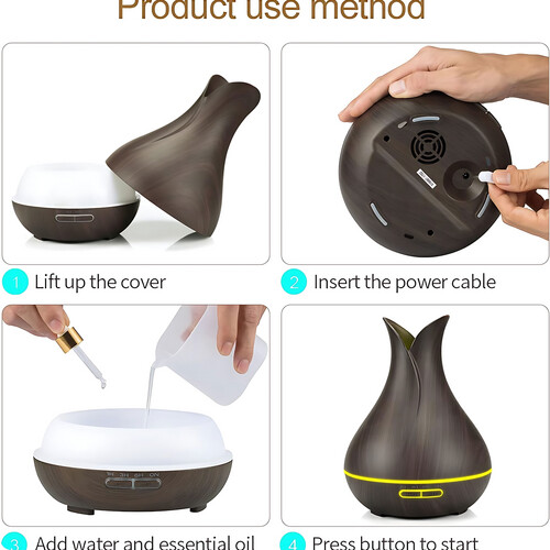 GR3175 موزع روائح الزيوت العطرية بسعة 400 مل مع جهاز تحكم عن بعد