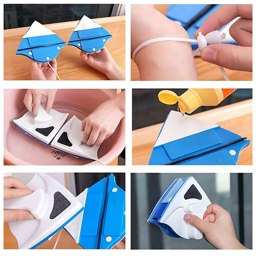 GR3180 فرشاة تنظيف زجاج مغناطيسية مزدوجة الجوانب لتنظيف النوافذ