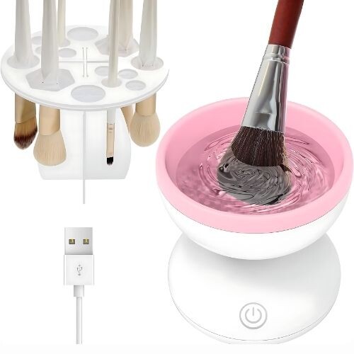 GR3246 منظف ​​فرش المكياج الفائق السرعة ومجفف الفرشاة الكهربائية التلقائي لتنظيف الفرشاة