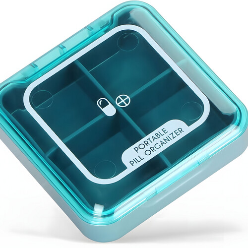 GR3264 منظم حبوب بأربعة أقسام. علبة حبوب ليوم واحد