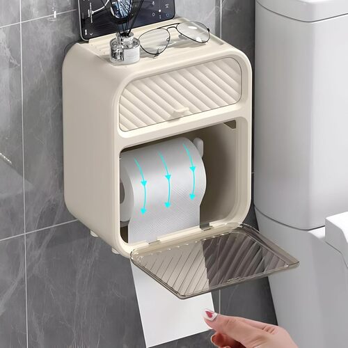 GR3466 حامل ورق تواليت جداري مزود بآلية سحب