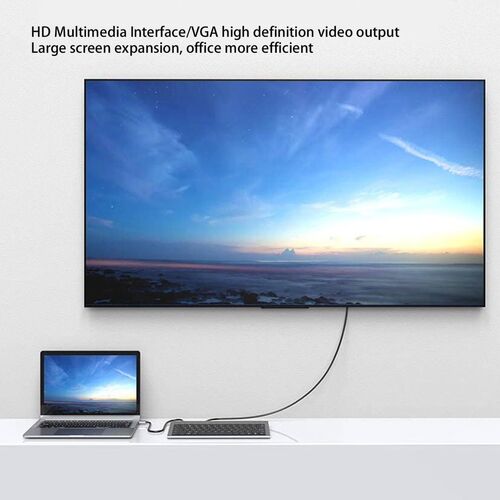 GR421 لوحة مفاتيح 11-في-1 منفذ USB-C ويدعم عرض لشاشتين En - Feeltek