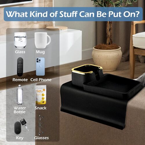 GR3525 حامل اكواب لمسند ذراع الاريكة من السيليكون مضادة للانزلاق