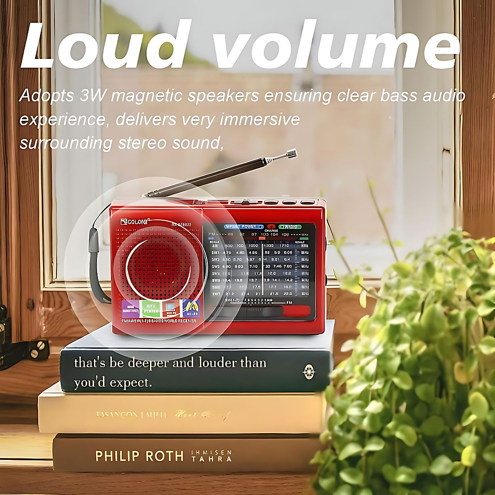 GR3440 راديو متعدد الموجات بالطاقة الشمسية مع كشاف