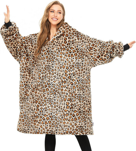 GR417 رداء من الفرو الناعم قابل للارتداء مع قبعة للسيدات -  شكل A