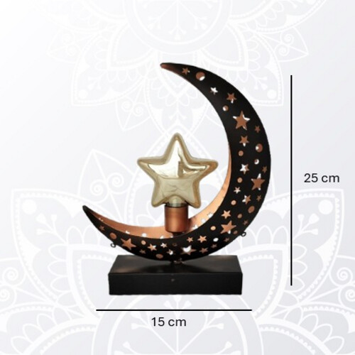 PT301  فانوس معدنى على شكل هلال مع إضاءة LED